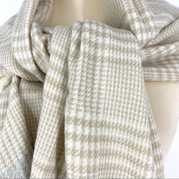 INC Plaid Tan And Grey Scarf Wrap One Size NWT - Picture 7 of 10